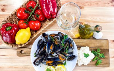 Mejillones al vino blanco. Receta de tapa fácil.