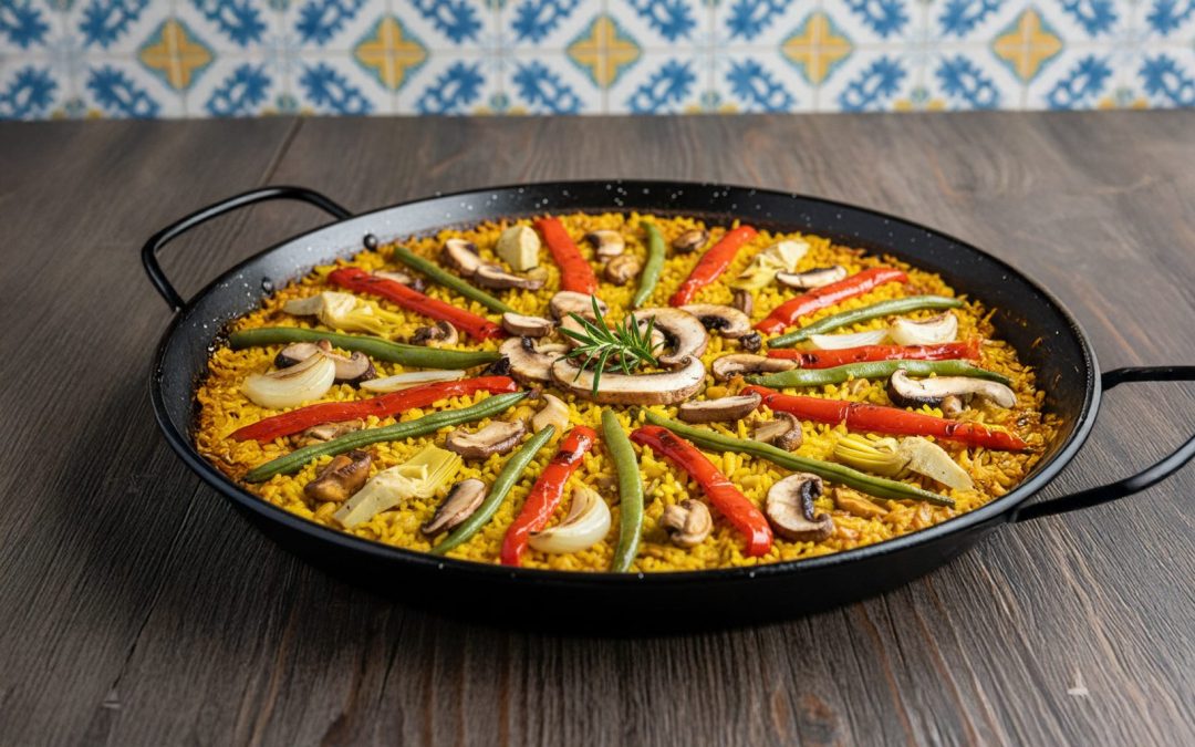 Paella de verduras: Receta y proporciones por diámetro