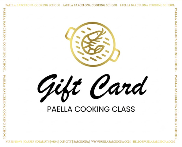 Gift card for a paella cooking course or workshop in Barcelona